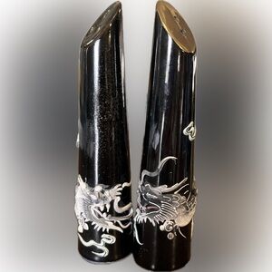 vintage Japanese Moriage Dragonware salt and pepper shakers.